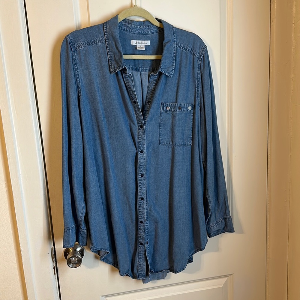 Denim tunic top